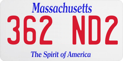 MA license plate 362ND2