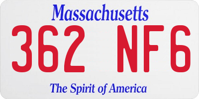 MA license plate 362NF6