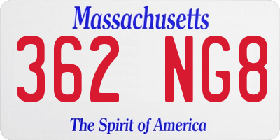 MA license plate 362NG8