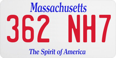MA license plate 362NH7