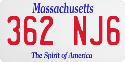 MA license plate 362NJ6