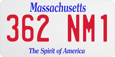 MA license plate 362NM1