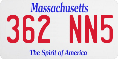MA license plate 362NN5