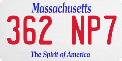 MA license plate 362NP7