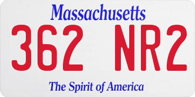MA license plate 362NR2