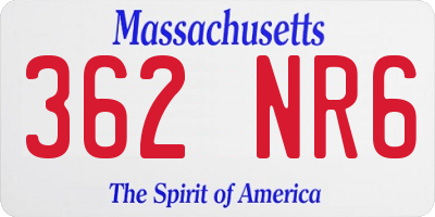 MA license plate 362NR6