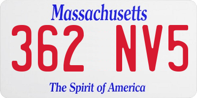 MA license plate 362NV5