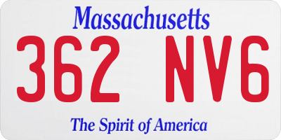 MA license plate 362NV6