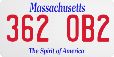 MA license plate 362OB2