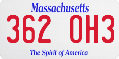 MA license plate 362OH3
