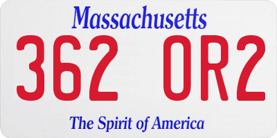 MA license plate 362OR2