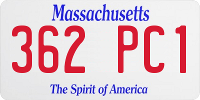 MA license plate 362PC1