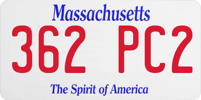 MA license plate 362PC2