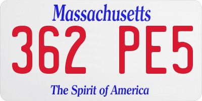 MA license plate 362PE5