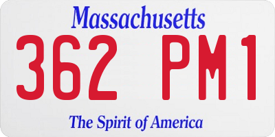 MA license plate 362PM1