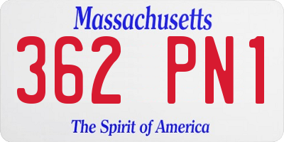 MA license plate 362PN1