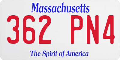 MA license plate 362PN4