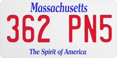 MA license plate 362PN5