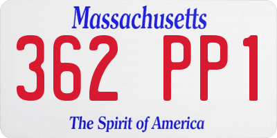 MA license plate 362PP1