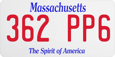 MA license plate 362PP6