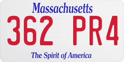 MA license plate 362PR4