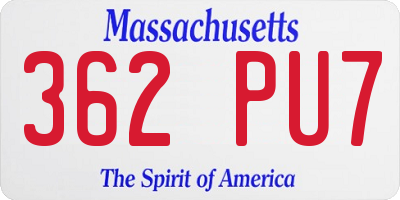 MA license plate 362PU7