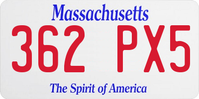 MA license plate 362PX5