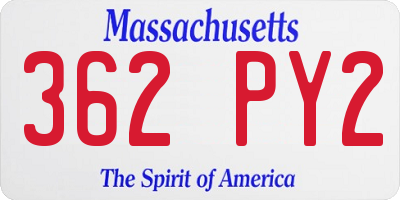 MA license plate 362PY2