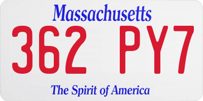 MA license plate 362PY7