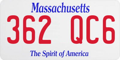 MA license plate 362QC6