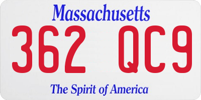MA license plate 362QC9