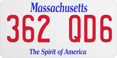 MA license plate 362QD6