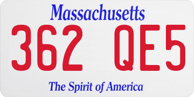 MA license plate 362QE5