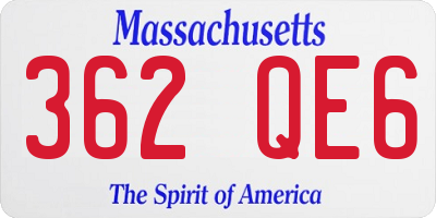 MA license plate 362QE6