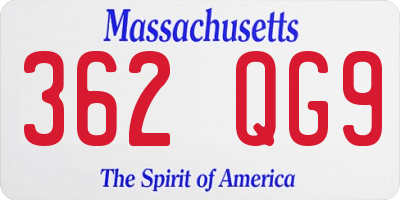 MA license plate 362QG9