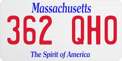 MA license plate 362QH0