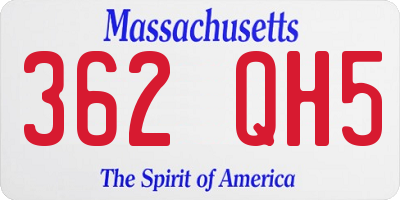 MA license plate 362QH5