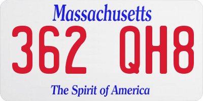 MA license plate 362QH8