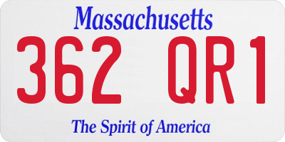 MA license plate 362QR1