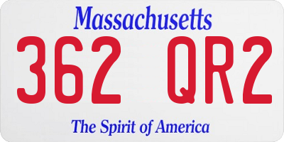 MA license plate 362QR2