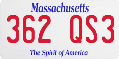 MA license plate 362QS3
