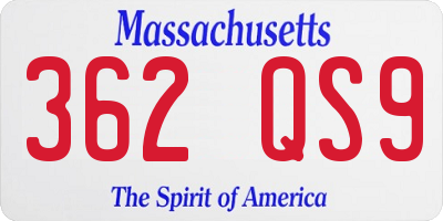 MA license plate 362QS9