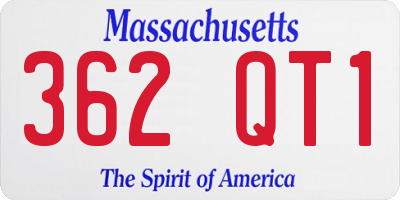 MA license plate 362QT1