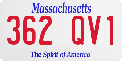 MA license plate 362QV1