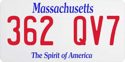 MA license plate 362QV7