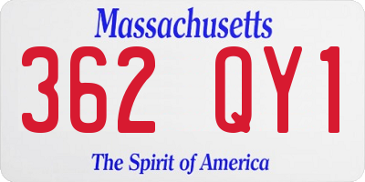 MA license plate 362QY1