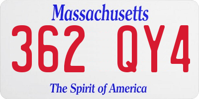 MA license plate 362QY4