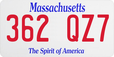 MA license plate 362QZ7