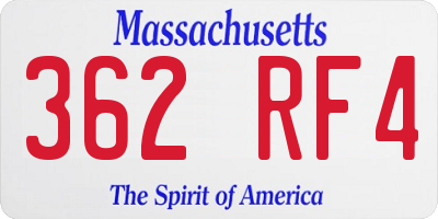 MA license plate 362RF4
