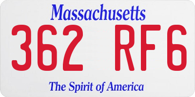 MA license plate 362RF6